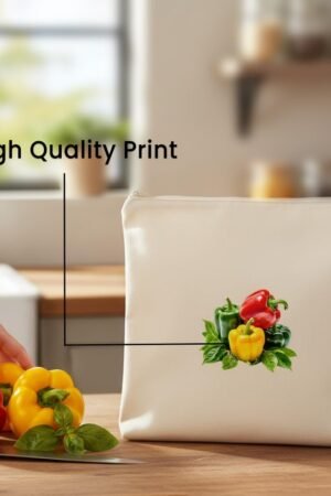 100% Cotton Reusable Vegetable Bags for Fridge | Eco-friendly Storage Bags for Kitchen Organizer | 10 Pcs | Washable Breathable Zipper Cloth Bags for Vegetables