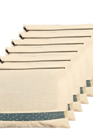 Cotton Saree Bags/Covers For Storage Set Of - 12 Big Size Single (16 X 14 Inches) With Zip Closure For Clothes Bags And Wardrobe Organizer With Transparent Mesh Window, Beige